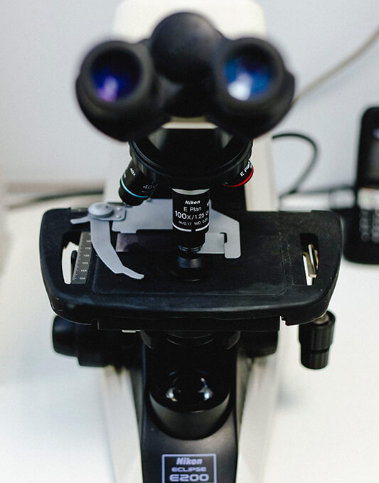 Microscope Nikon Eclipse E200 pour analyses